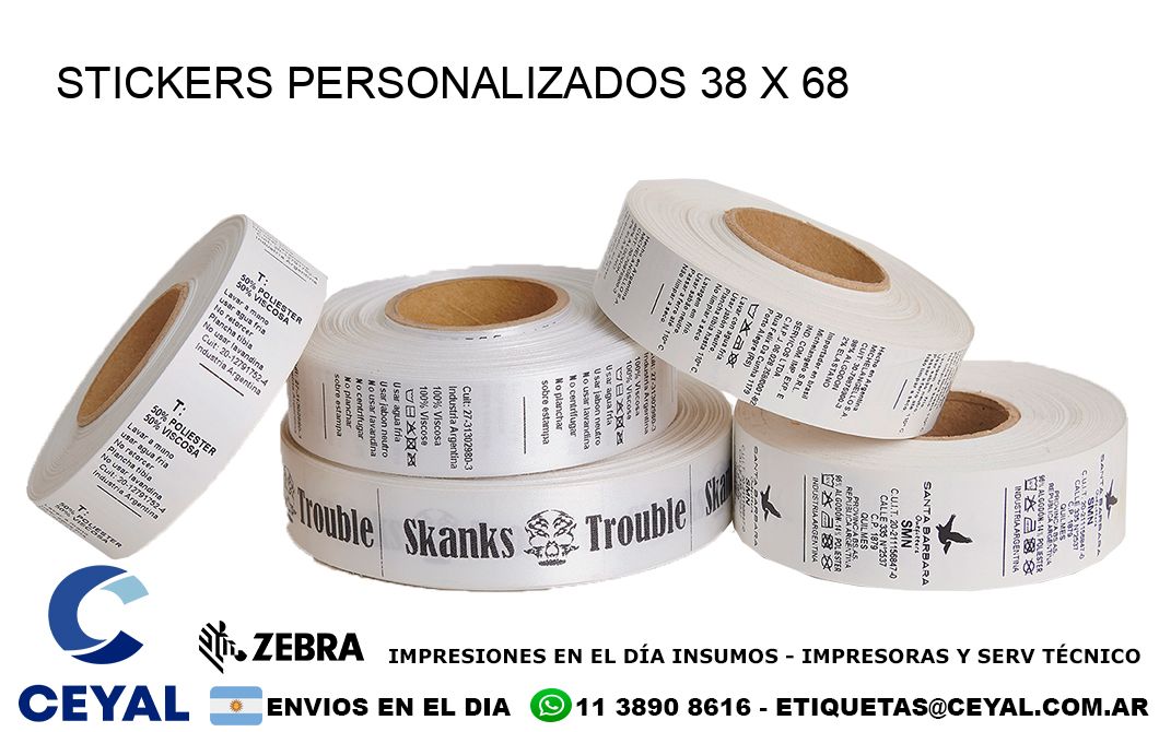 STICKERS PERSONALIZADOS 38 x 68