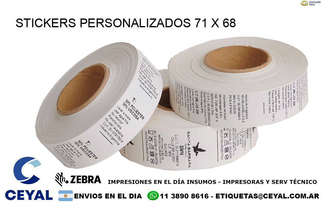 STICKERS PERSONALIZADOS 71 x 68