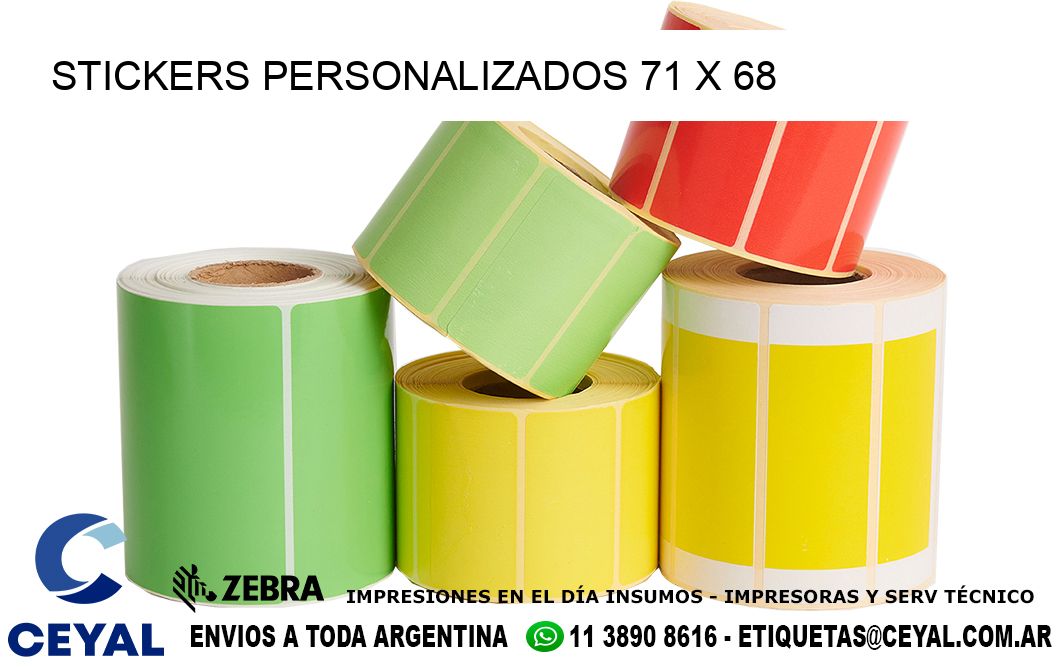 STICKERS PERSONALIZADOS 71 x 68