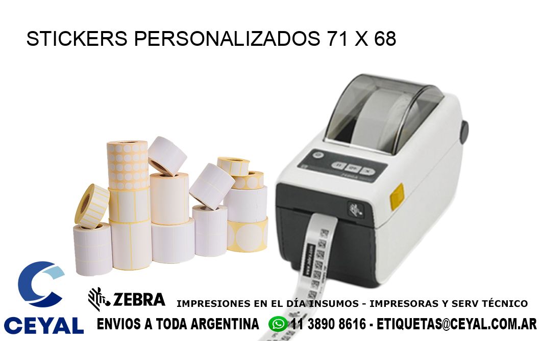 STICKERS PERSONALIZADOS 71 x 68