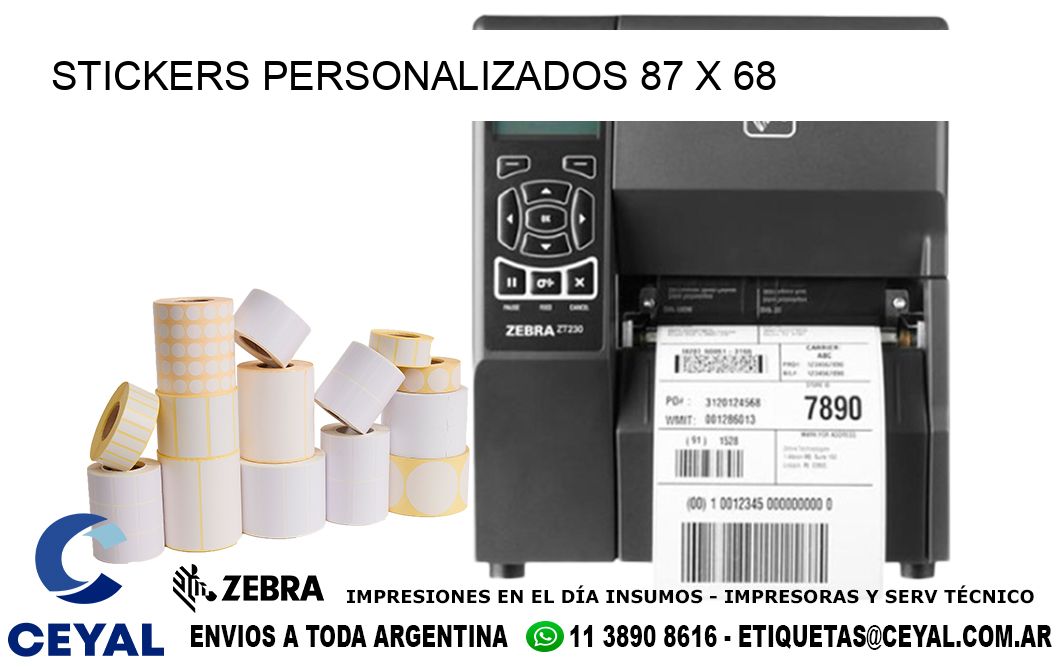 STICKERS PERSONALIZADOS 87 x 68
