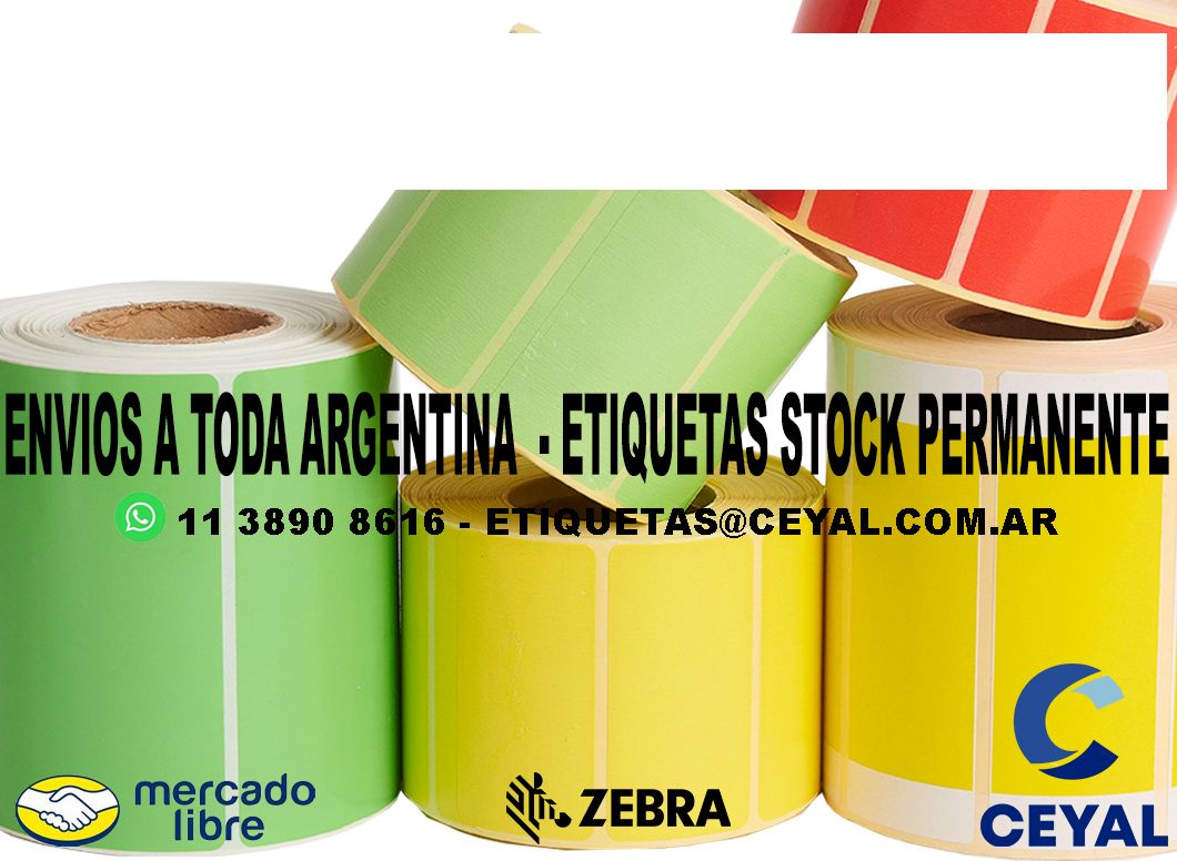 10 CAJAS DE ETIQUETAS TERMICAS  91 x 67 X 1500 UNIDADES