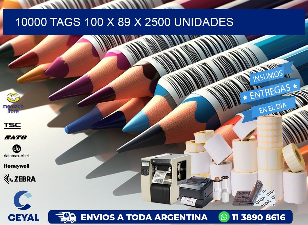 10000 TAGS 100 x 89 X 2500 UNIDADES