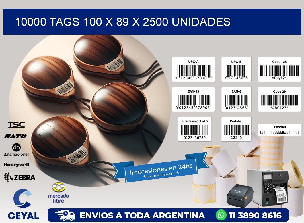 10000 TAGS 100 x 89 X 2500 UNIDADES