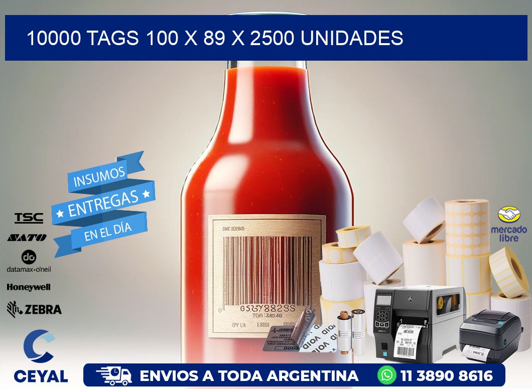 10000 TAGS 100 x 89 X 2500 UNIDADES