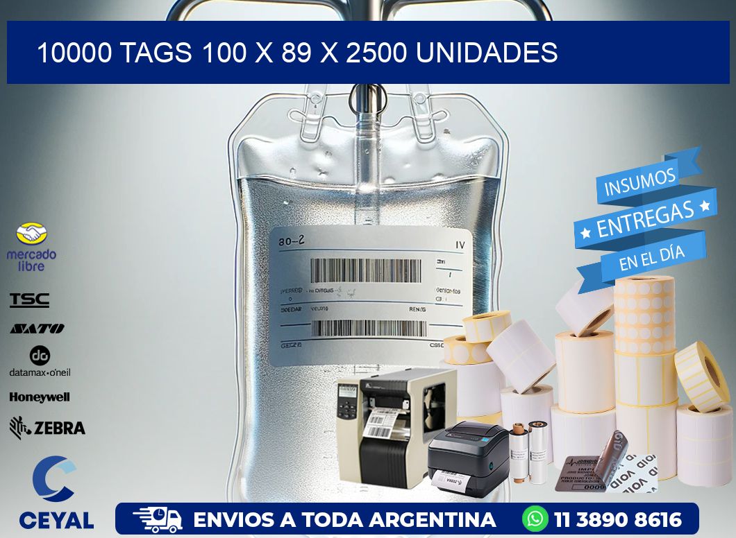 10000 TAGS 100 x 89 X 2500 UNIDADES