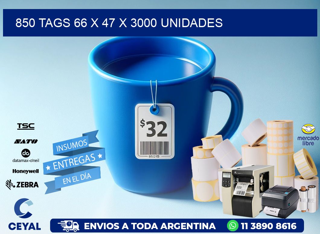 850 TAGS 66 x 47 X 3000 UNIDADES