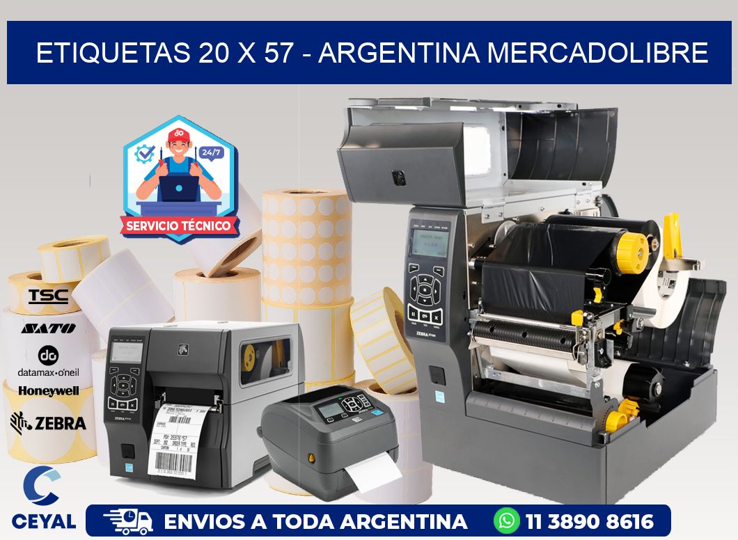 ETIQUETAS 20 x 57 - ARGENTINA MERCADOLIBRE