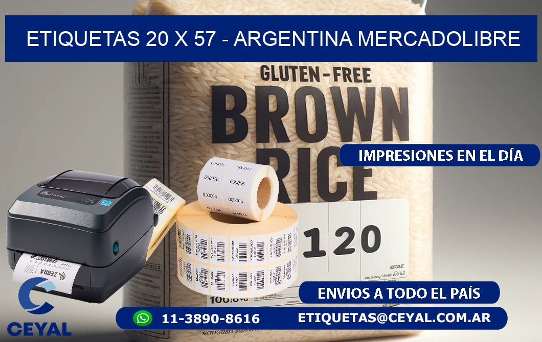 ETIQUETAS 20 x 57 - ARGENTINA MERCADOLIBRE