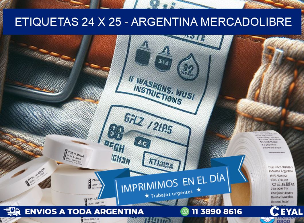 ETIQUETAS 24 x 25 - ARGENTINA MERCADOLIBRE