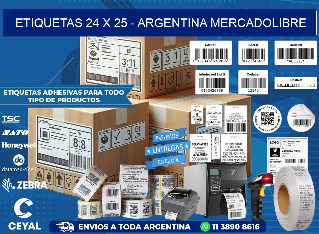 ETIQUETAS 24 x 25 - ARGENTINA MERCADOLIBRE