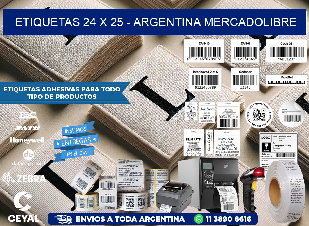 ETIQUETAS 24 x 25 – ARGENTINA MERCADOLIBRE