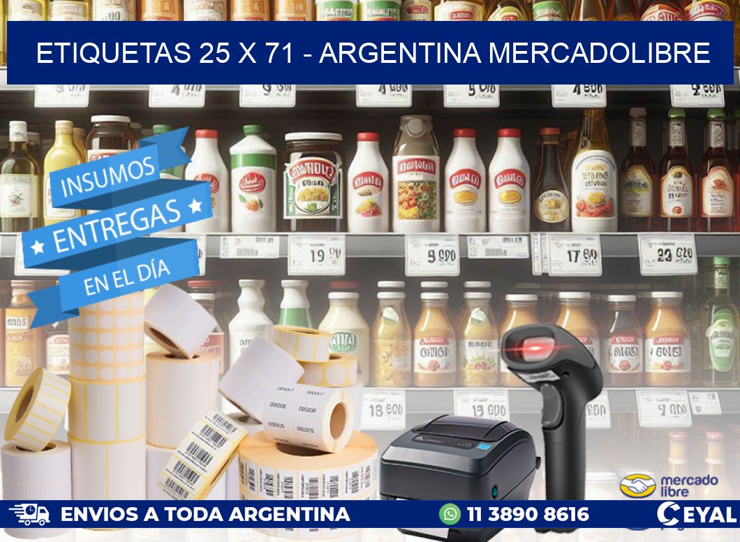 ETIQUETAS 25 x 71 - ARGENTINA MERCADOLIBRE