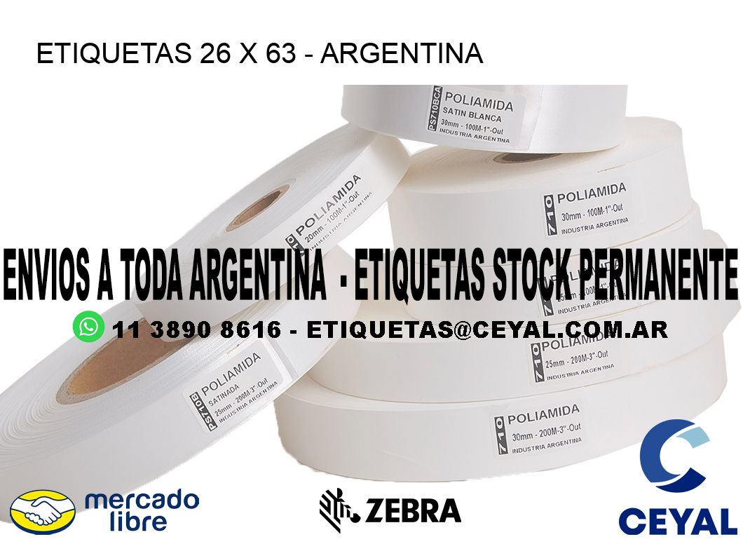 ETIQUETAS 26 x 63 - ARGENTINA