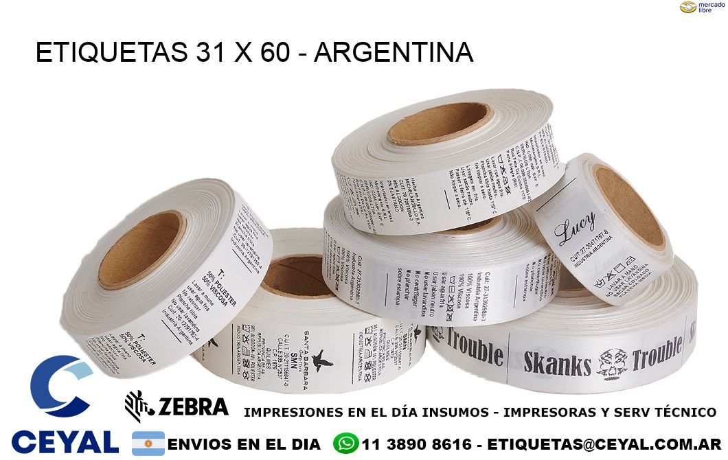 ETIQUETAS 31 x 60 - ARGENTINA