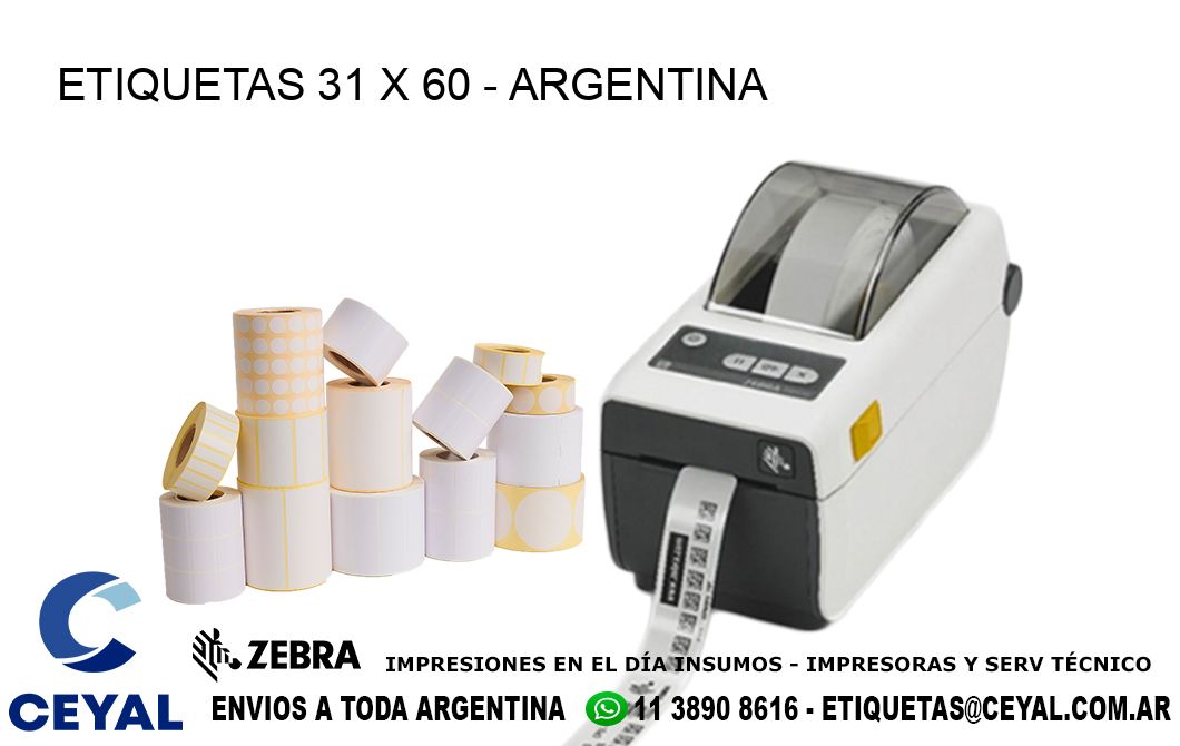 ETIQUETAS 31 x 60 - ARGENTINA