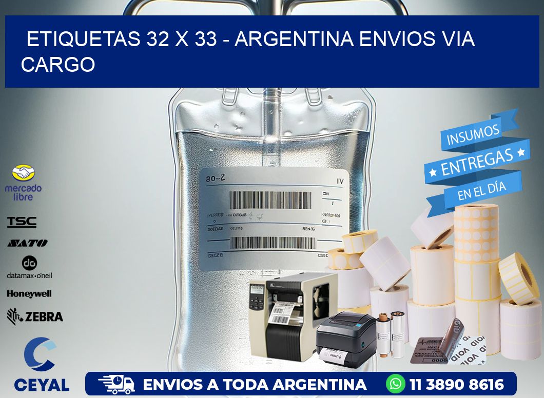 ETIQUETAS 32 x 33 – ARGENTINA ENVIOS VIA CARGO