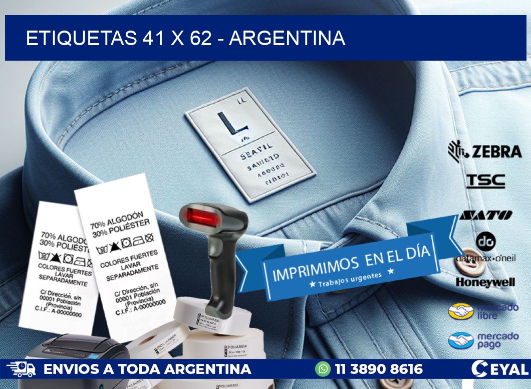 ETIQUETAS 41 x 62 - ARGENTINA