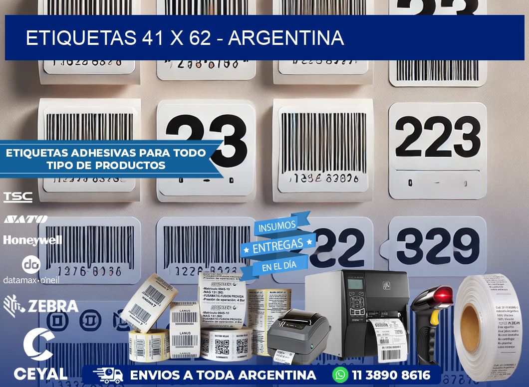 ETIQUETAS 41 x 62 - ARGENTINA