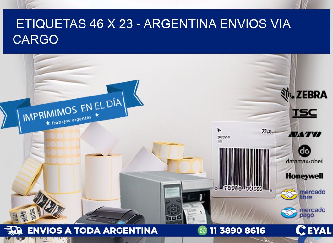 ETIQUETAS 46 x 23 - ARGENTINA ENVIOS VIA CARGO