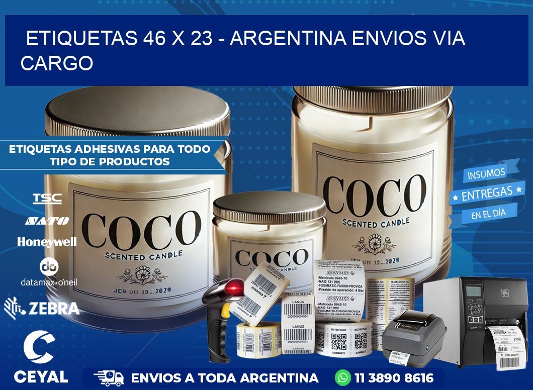 ETIQUETAS 46 x 23 – ARGENTINA ENVIOS VIA CARGO