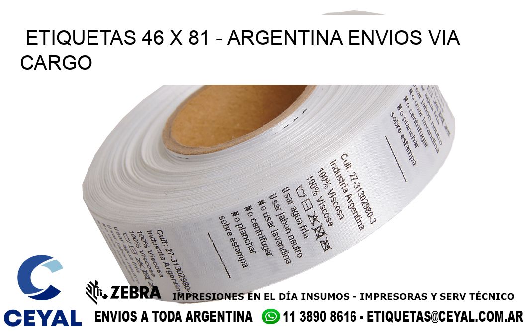 ETIQUETAS 46 x 81 - ARGENTINA ENVIOS VIA CARGO