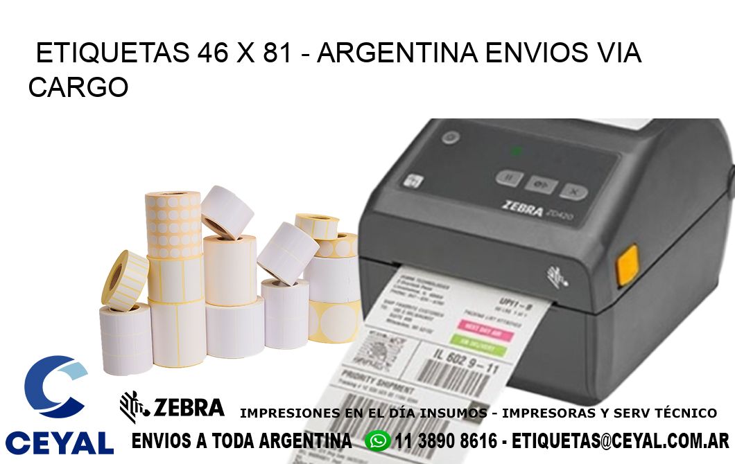 ETIQUETAS 46 x 81 - ARGENTINA ENVIOS VIA CARGO