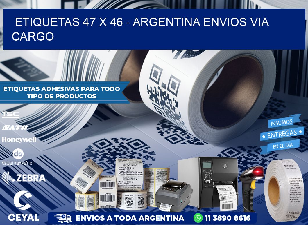 ETIQUETAS 47 x 46 - ARGENTINA ENVIOS VIA CARGO