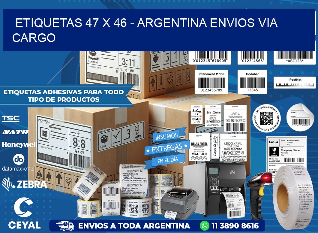 ETIQUETAS 47 x 46 – ARGENTINA ENVIOS VIA CARGO