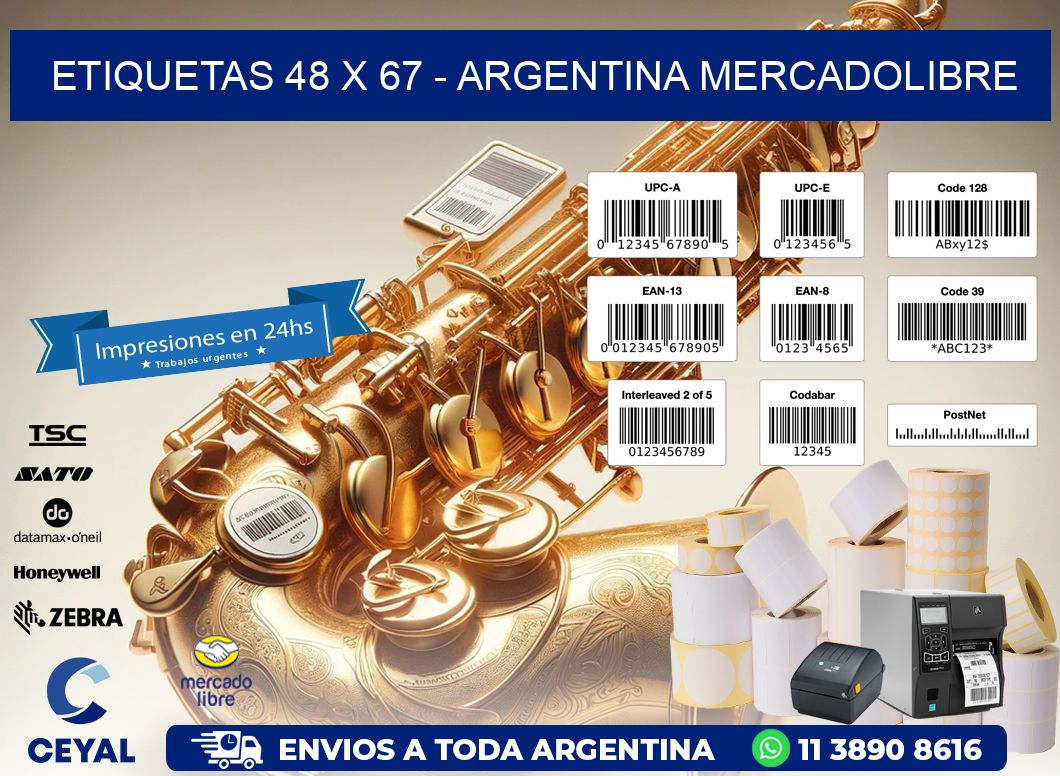 ETIQUETAS 48 x 67 - ARGENTINA MERCADOLIBRE