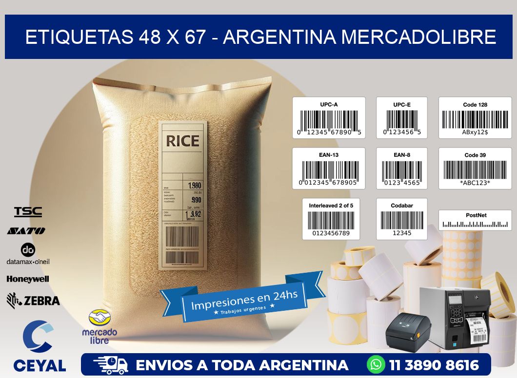 ETIQUETAS 48 x 67 - ARGENTINA MERCADOLIBRE