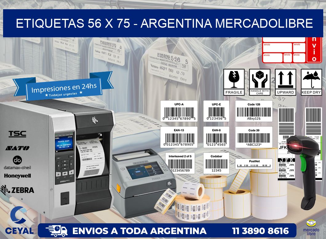 ETIQUETAS 56 x 75 - ARGENTINA MERCADOLIBRE
