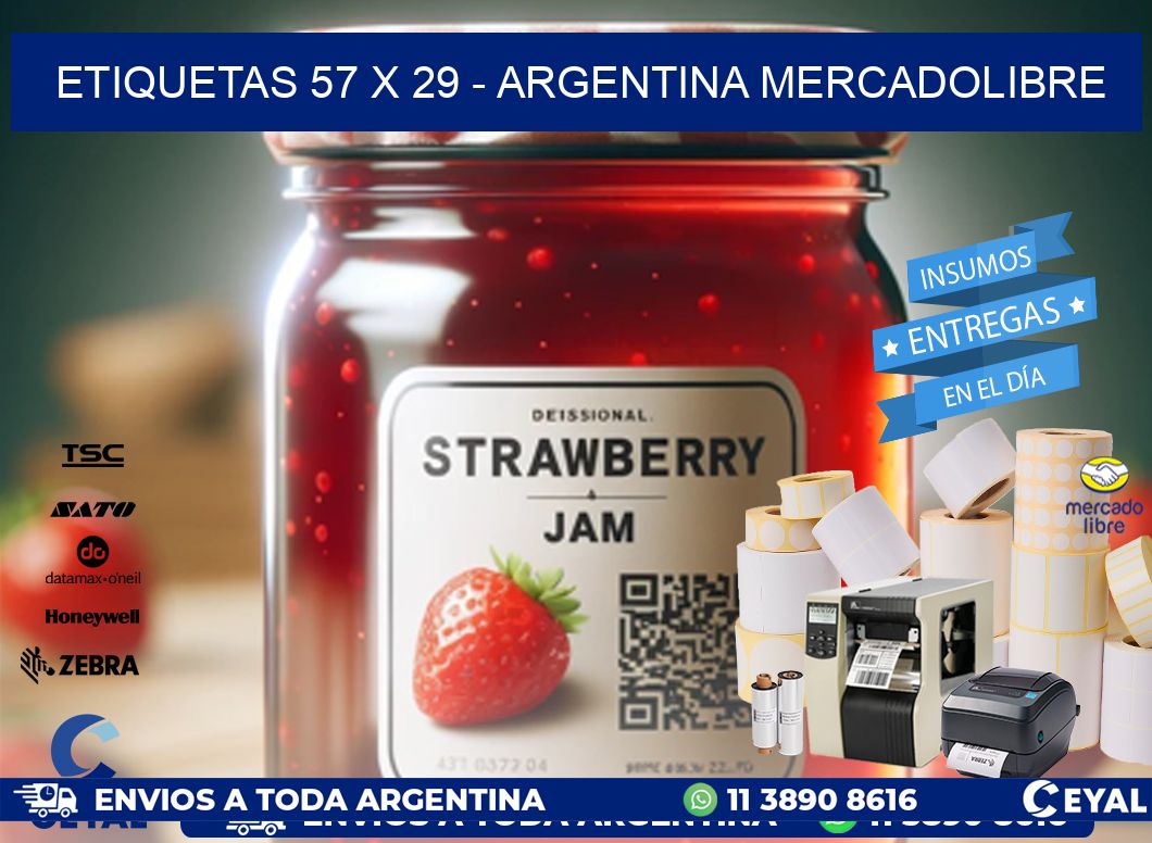 ETIQUETAS 57 x 29 - ARGENTINA MERCADOLIBRE