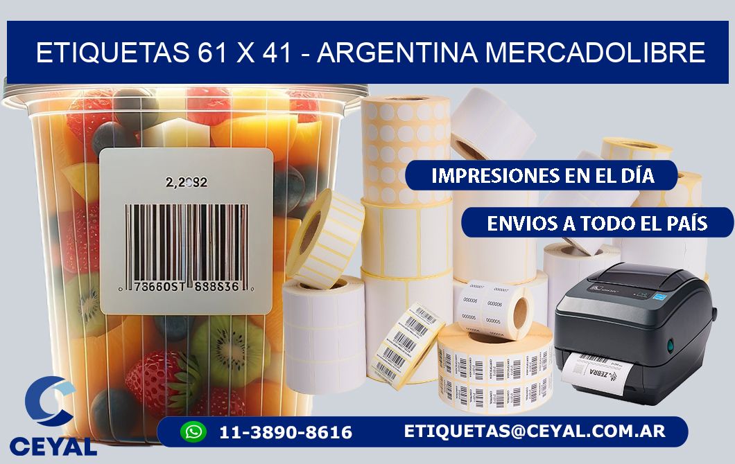 ETIQUETAS 61 x 41 - ARGENTINA MERCADOLIBRE