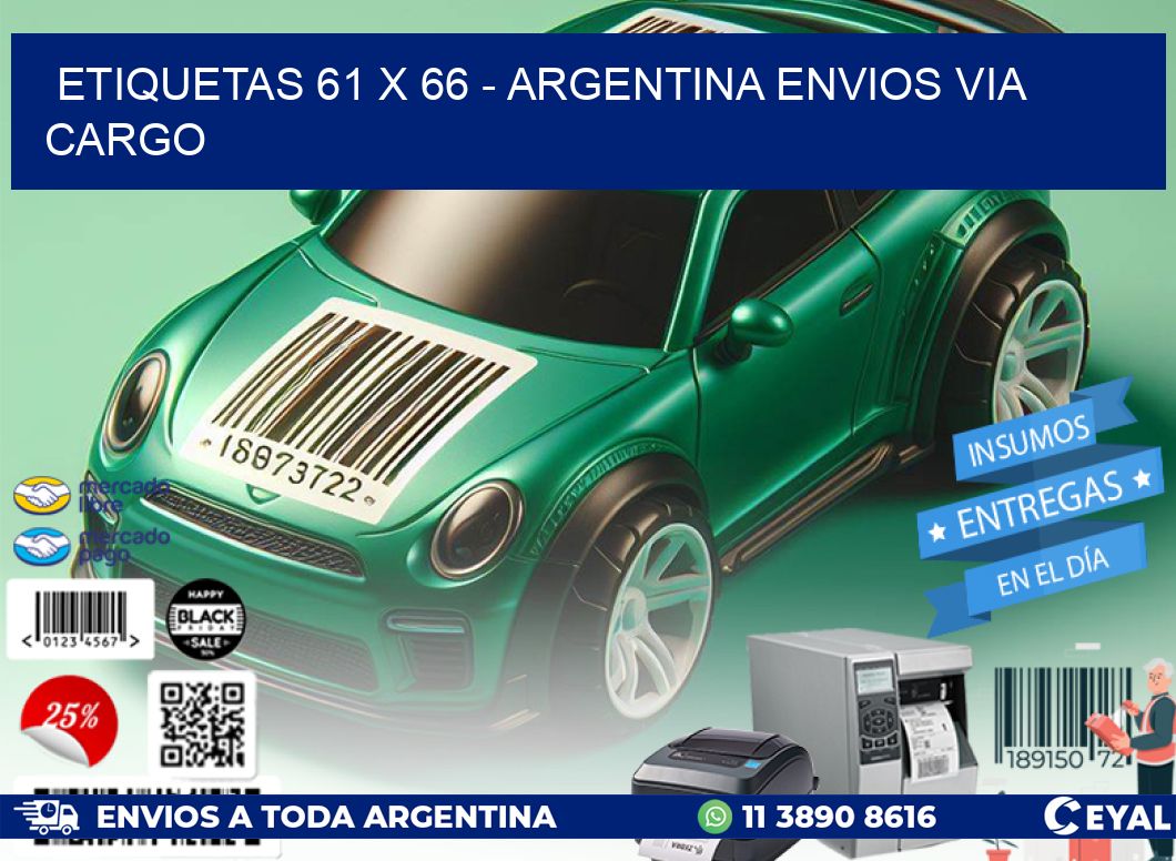 ETIQUETAS 61 x 66 - ARGENTINA ENVIOS VIA CARGO