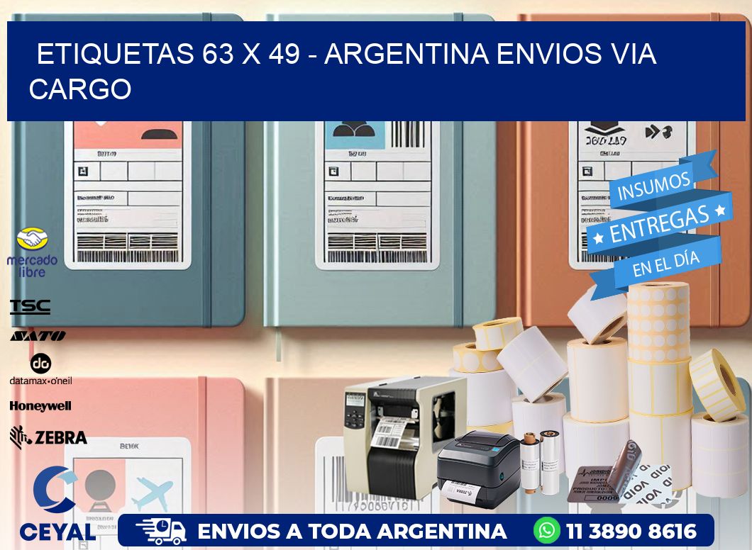 ETIQUETAS 63 x 49 - ARGENTINA ENVIOS VIA CARGO