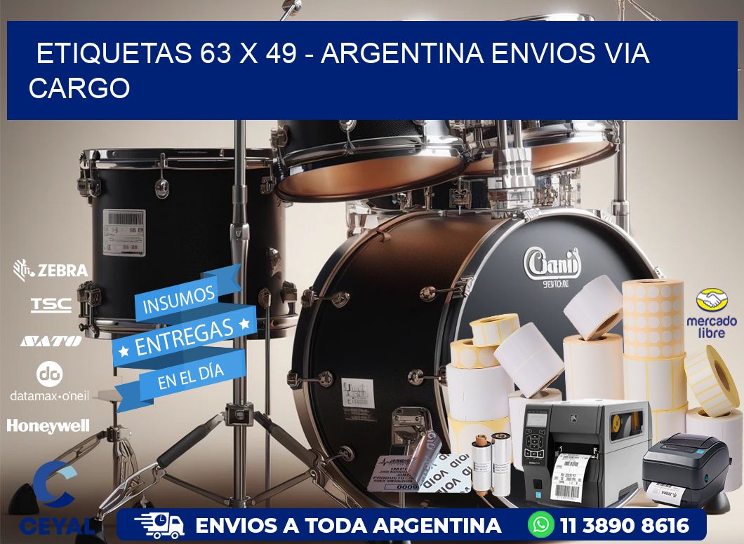 ETIQUETAS 63 x 49 - ARGENTINA ENVIOS VIA CARGO