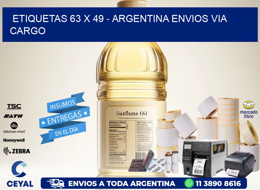 ETIQUETAS 63 x 49 - ARGENTINA ENVIOS VIA CARGO