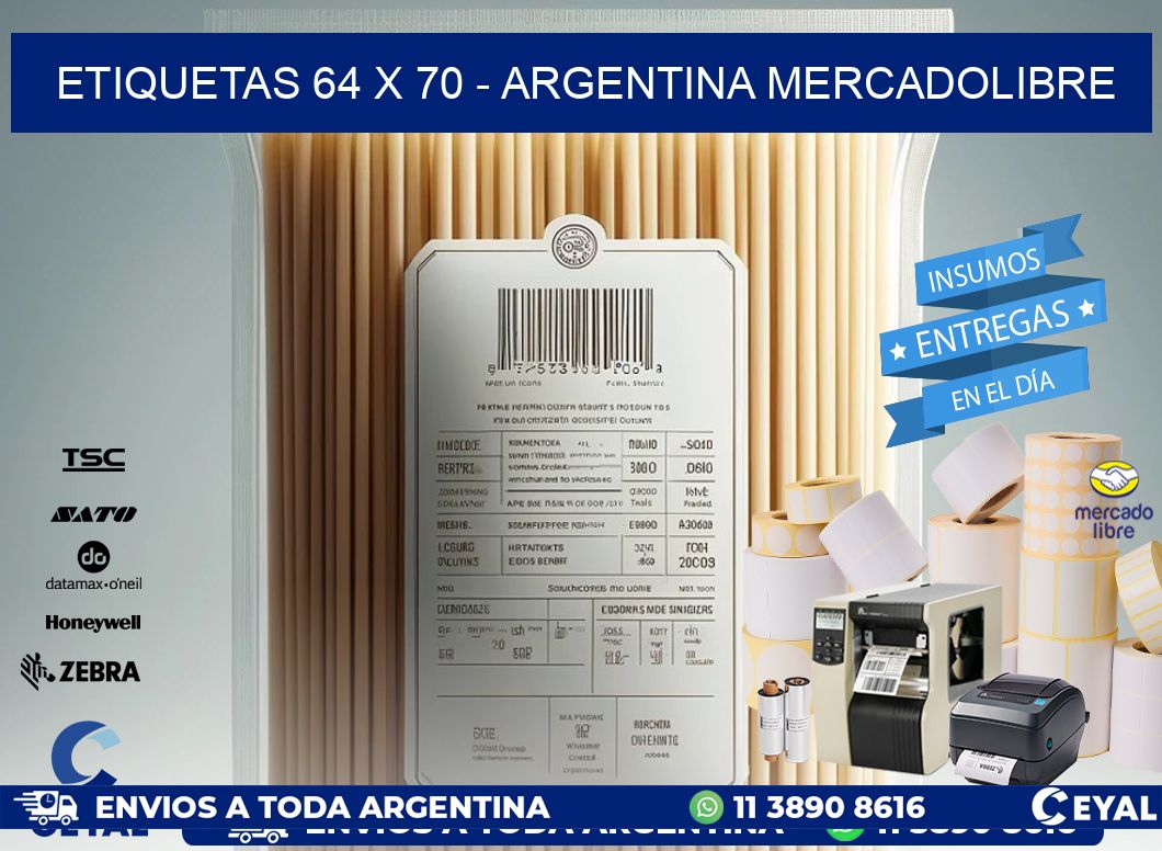 ETIQUETAS 64 x 70 - ARGENTINA MERCADOLIBRE