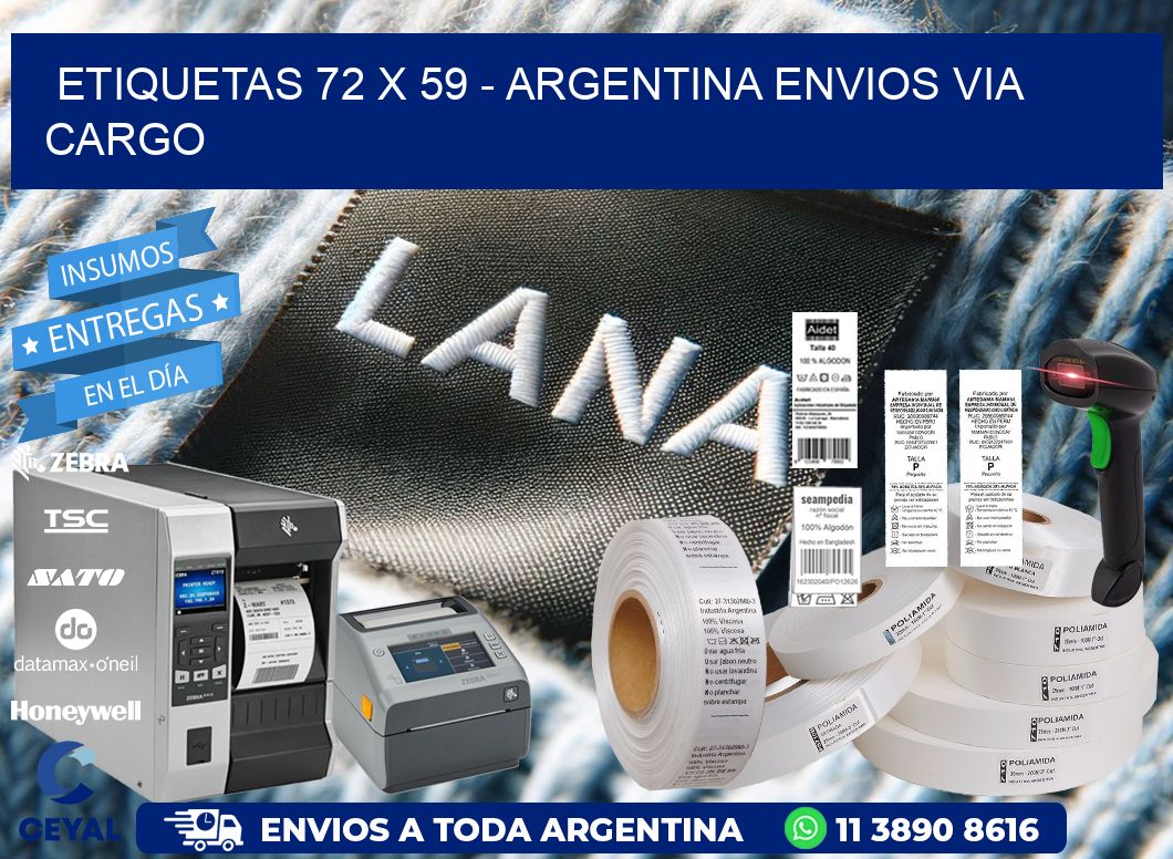 ETIQUETAS 72 x 59 - ARGENTINA ENVIOS VIA CARGO