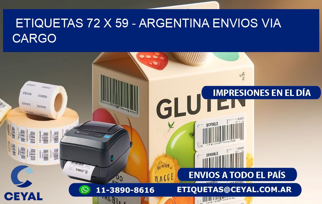 ETIQUETAS 72 x 59 - ARGENTINA ENVIOS VIA CARGO