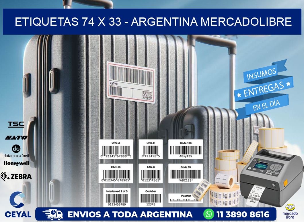 ETIQUETAS 74 x 33 - ARGENTINA MERCADOLIBRE