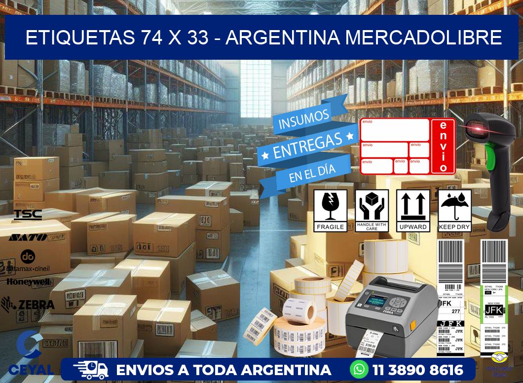 ETIQUETAS 74 x 33 - ARGENTINA MERCADOLIBRE