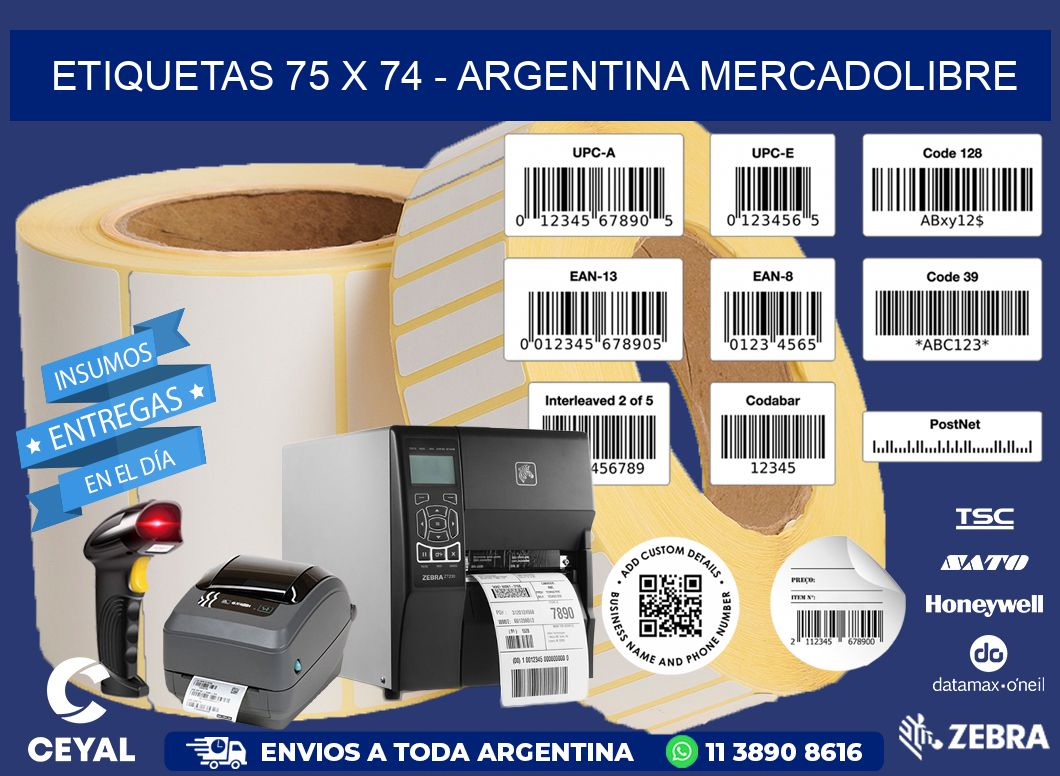 ETIQUETAS 75 x 74 - ARGENTINA MERCADOLIBRE