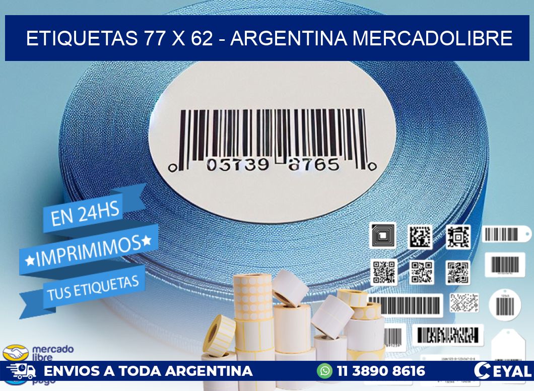 ETIQUETAS 77 x 62 - ARGENTINA MERCADOLIBRE