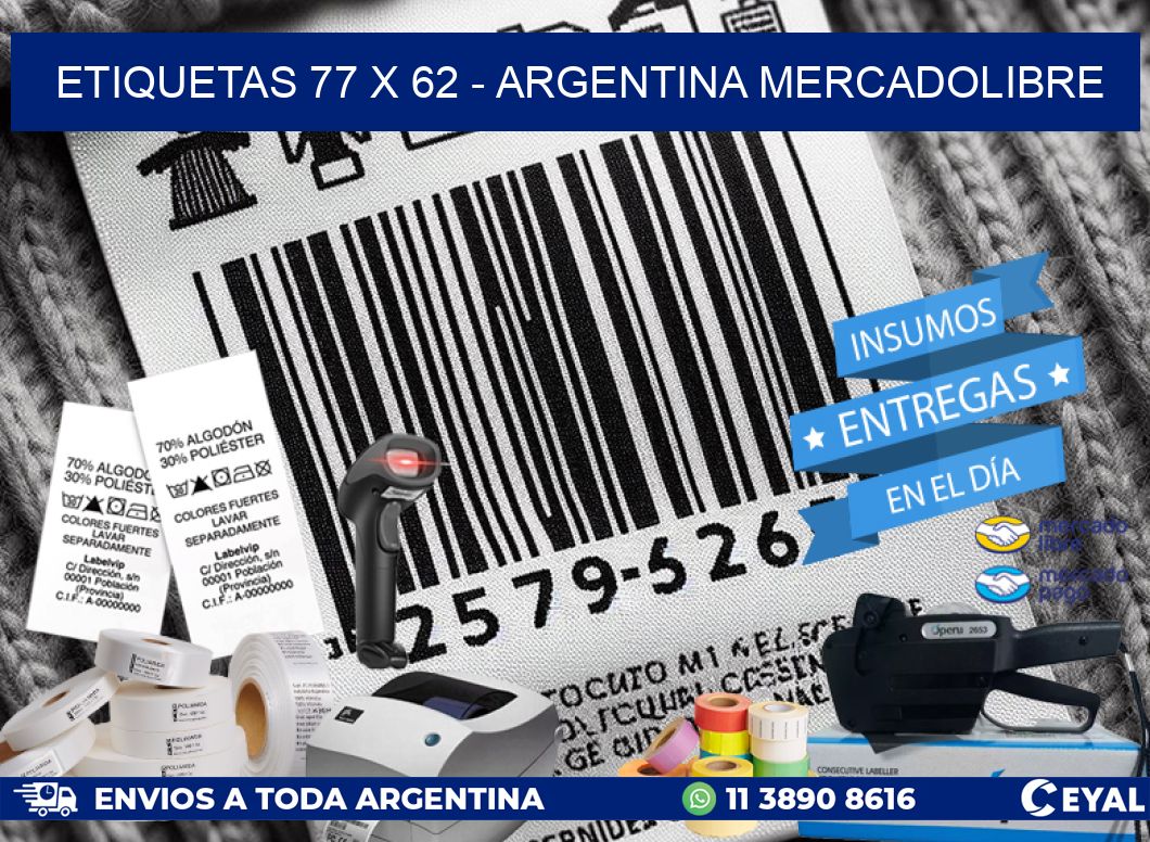 ETIQUETAS 77 x 62 – ARGENTINA MERCADOLIBRE