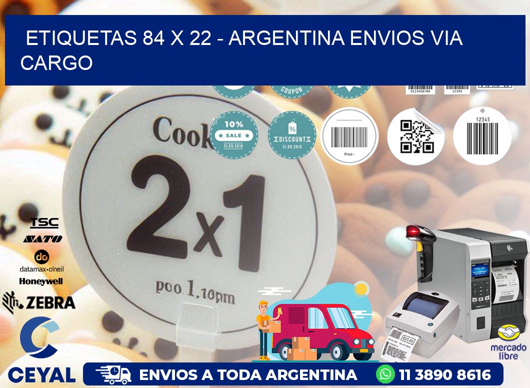 ETIQUETAS 84 x 22 - ARGENTINA ENVIOS VIA CARGO