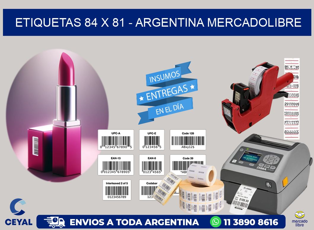 ETIQUETAS 84 x 81 - ARGENTINA MERCADOLIBRE