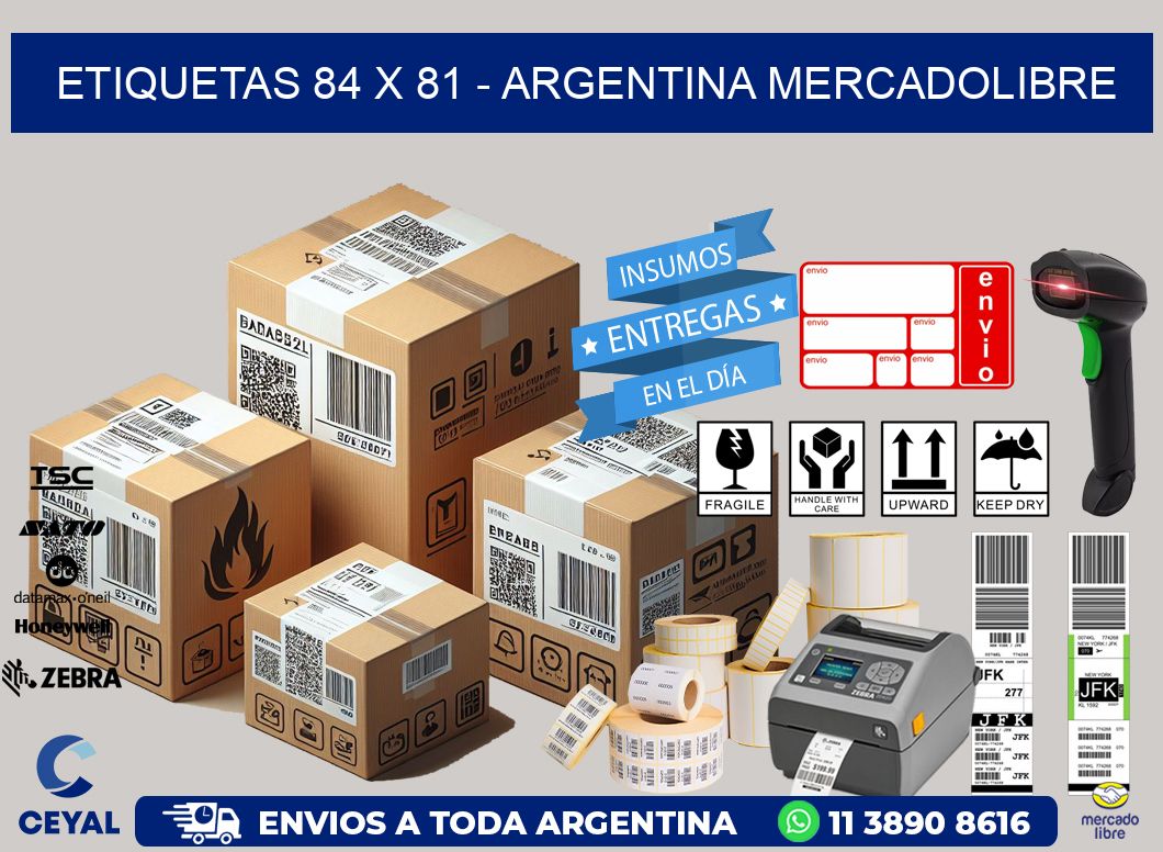 ETIQUETAS 84 x 81 - ARGENTINA MERCADOLIBRE