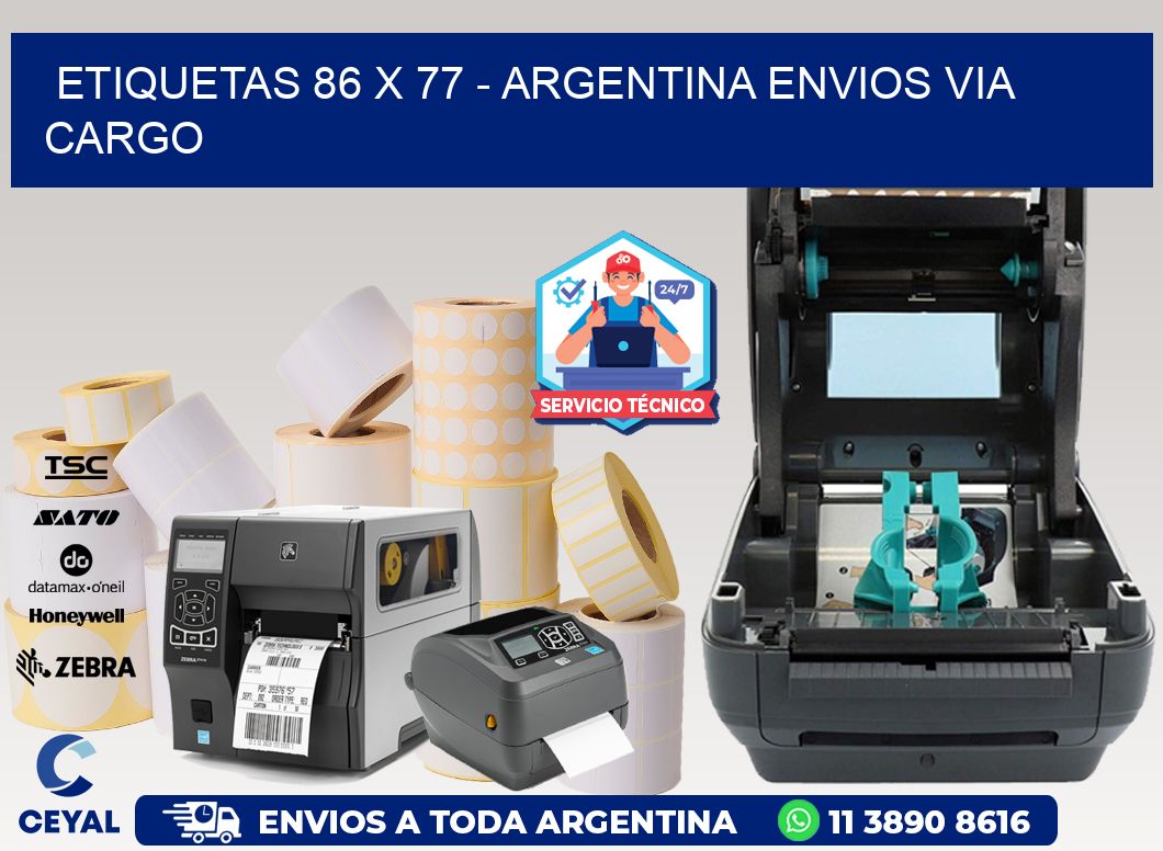 ETIQUETAS 86 x 77 - ARGENTINA ENVIOS VIA CARGO